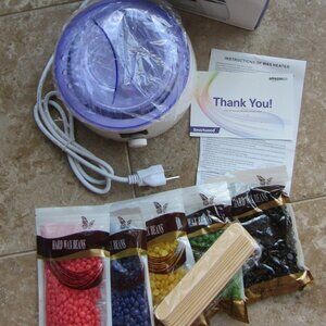 Amazon Wax Warmer Kit with Purple Lid and Multicolor Wax Beans